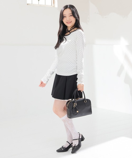 Honeys(ハニーズ)の「レース付ミニスカート(スカート・レディース・ピンク/杢グレー/ブラック・M/LL/L/3L/S)」の15枚目の写真