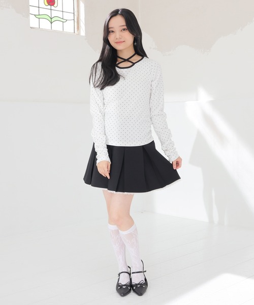 Honeys(ハニーズ)の「レース付ミニスカート(スカート・レディース・ピンク/杢グレー/ブラック・M/LL/L/3L/S)」の16枚目の写真