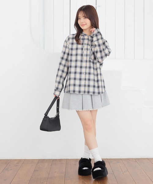 Honeys(ハニーズ)の「レース付ミニスカート(スカート・レディース・ピンク/杢グレー/ブラック・M/LL/L/3L/S)」の21枚目の写真