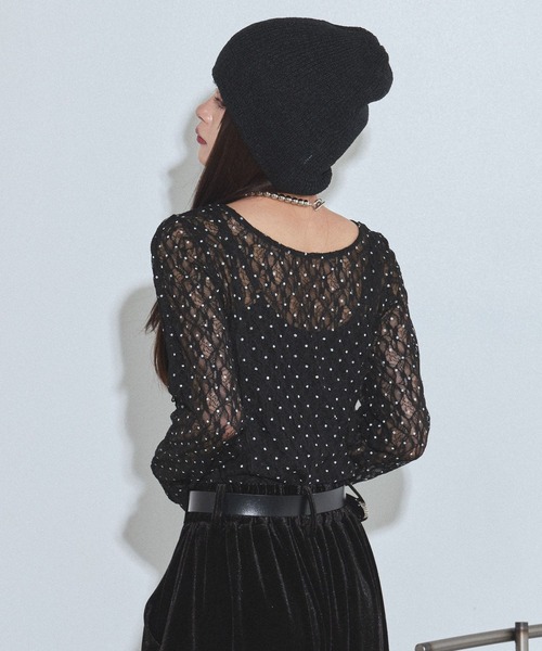 PAGEBOY(ページボーイ)の「カットレースヘンリー2WAY【前後2WAY/重ね着もオススメ】(シャツ/ブラウス・レディース・ローズ/ドット/ブラック/オフホワイト・FREE)」の12枚目の写真