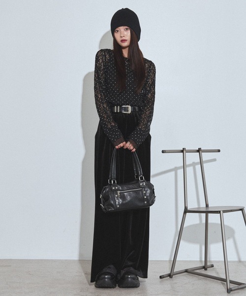 PAGEBOY(ページボーイ)の「カットレースヘンリー2WAY【前後2WAY/重ね着もオススメ】(シャツ/ブラウス・レディース・ローズ/ドット/ブラック/オフホワイト・FREE)」の13枚目の写真