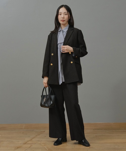Nunc.(ヌンク)の「ワンタックワイドスラックス(スラックス・レディース・ブラック/グレー・38)」の9枚目の写真
