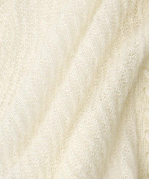 ADAM ET ROPE'（アダムエロペ）の「【WEB限定】シアーモヘアリボンカーディガン（カーディガン/ボレロ・レディース・パープル系その他/チャコールグレー/ホワイト・FREE）」の20枚目の写真