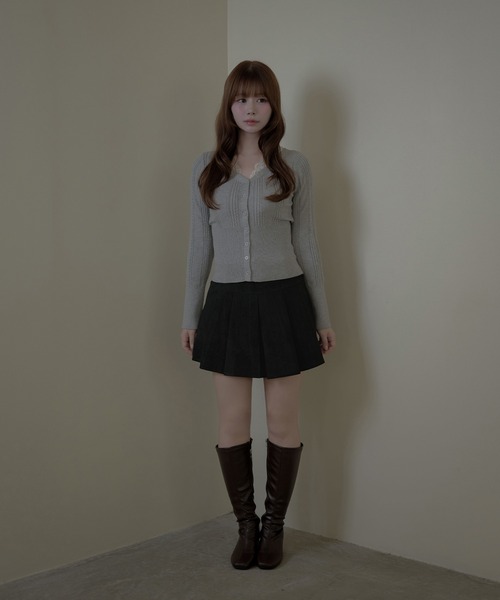 M DOLLY(エムドリー)の「Lace collar tina knit tops / レースカラー ティナニットトップス(ニット/セーター・レディース・アイボリー/グレー・FREE)」の8枚目の写真
