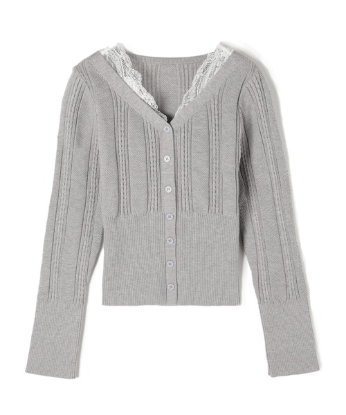 M DOLLY(エムドリー)の「Lace collar tina knit tops / レースカラー ティナニットトップス(ニット/セーター・レディース・アイボリー/グレー・FREE)」の14枚目の写真