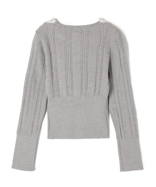 M DOLLY(エムドリー)の「Lace collar tina knit tops / レースカラー ティナニットトップス(ニット/セーター・レディース・アイボリー/グレー・FREE)」の15枚目の写真