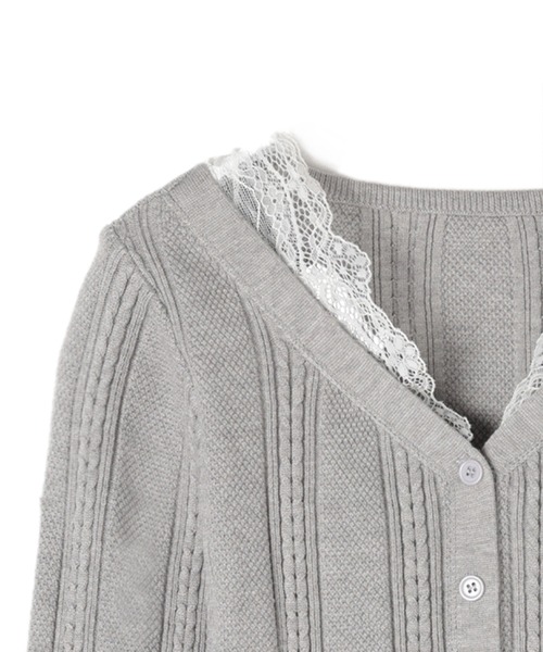 M DOLLY(エムドリー)の「Lace collar tina knit tops / レースカラー ティナニットトップス(ニット/セーター・レディース・アイボリー/グレー・FREE)」の16枚目の写真