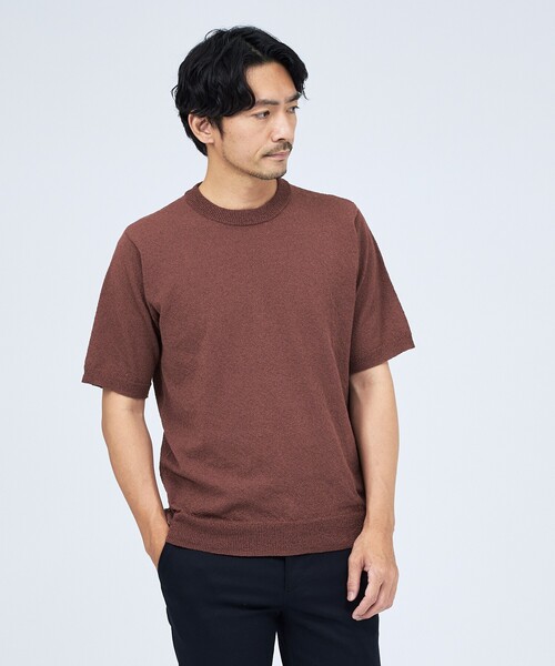 ABAHOUSE GRAY(アバハウスグレイ)の「ブークレー 半袖Tシャツ(Tシャツ/カットソー・メンズ・ホワイト/ネイビー/ブラック/ブラウン/ライトグレー・48/46/50)」の4枚目の写真