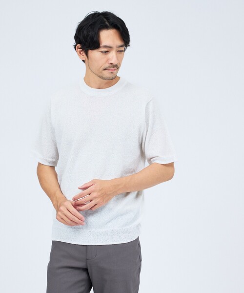 ABAHOUSE GRAY(アバハウスグレイ)の「ブークレー 半袖Tシャツ(Tシャツ/カットソー・メンズ・ホワイト/ネイビー/ブラック/ブラウン/ライトグレー・48/46/50)」の2枚目の写真