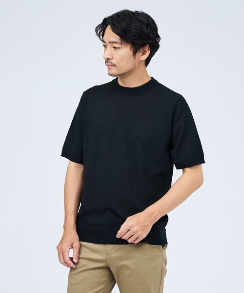 ABAHOUSE GRAY(アバハウスグレイ)の「ブークレー 半袖Tシャツ(Tシャツ/カットソー・メンズ・ホワイト/ネイビー/ブラック/ブラウン/ライトグレー・48/46/50)」の1枚目の写真