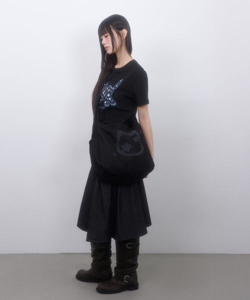 LMR(エルエムアール)の「キャットシンボルアプリケウォッシングクロスバッグ BLACK(ショルダーバッグ・レディース・ブラック・FREE)」の5枚目の写真