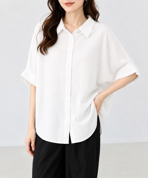 Miniministore(ミニミニストア)の「ドルマンスリーブブラウススキッパーシャツ(シャツ/ブラウス・レディース・ブラック/ホワイト/ネイビー/キャメル/カーキ/ベージュ/グレー・FREE)」の21枚目の写真