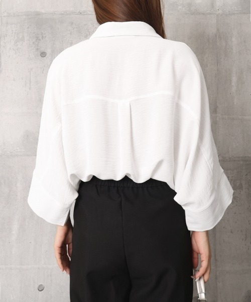 Miniministore(ミニミニストア)の「ドルマンスリーブブラウススキッパーシャツ(シャツ/ブラウス・レディース・ブラック/ホワイト/ネイビー/キャメル/カーキ/ベージュ/グレー・FREE)」の8枚目の写真