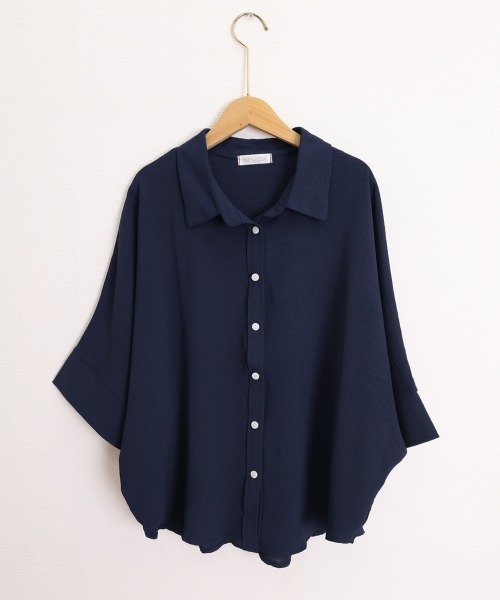 Miniministore(ミニミニストア)の「ドルマンスリーブブラウススキッパーシャツ(シャツ/ブラウス・レディース・ブラック/ホワイト/ネイビー/キャメル/カーキ/ベージュ/グレー・FREE)」の9枚目の写真