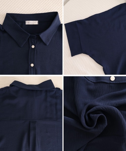 Miniministore(ミニミニストア)の「ドルマンスリーブブラウススキッパーシャツ(シャツ/ブラウス・レディース・ブラック/ホワイト/ネイビー/キャメル/カーキ/ベージュ/グレー・FREE)」の11枚目の写真