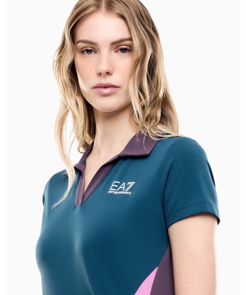 EMPORIO ARMANI EA7(エンポリオアルマーニイーエーセブン)の「<オンライン限定>【エンポリオ アルマーニ EA7】VENTUS7 テクニカルファブリック製 Tennis Pro ポロシャツ(ポロシャツ・レディース・ネイビー系・SMALL/MEDIUM/LARGE/X-SMALL)」の3枚目の写真