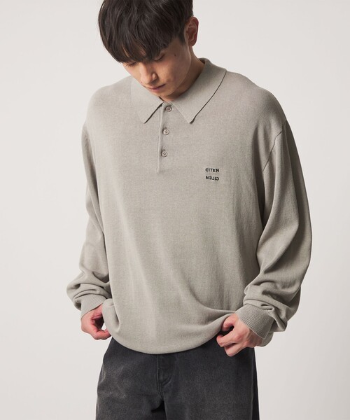 CITEN（シテン）の「＜CITEN＞ハイゲージニットポロシャツ（ポロシャツ・メンズ・ブラック/ライトグレー・M/L）」の11枚目の写真