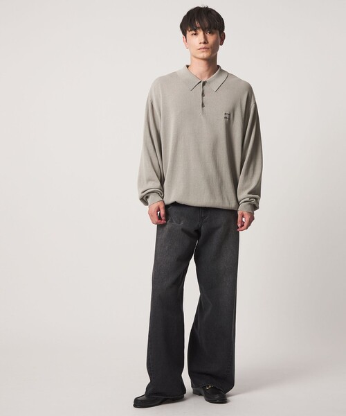 CITEN（シテン）の「＜CITEN＞ハイゲージニットポロシャツ（ポロシャツ・メンズ・ブラック/ライトグレー・M/L）」の12枚目の写真