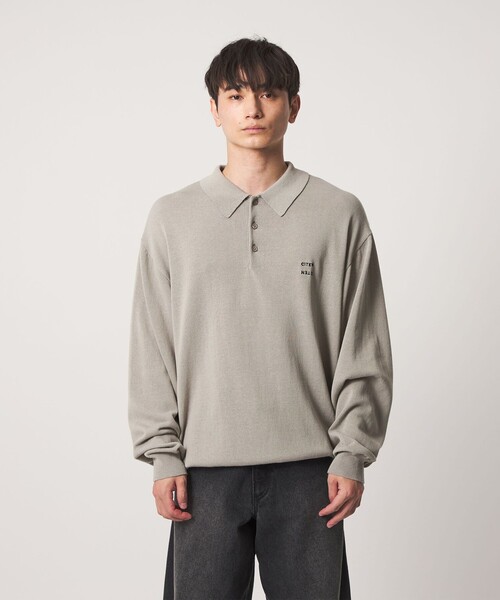 CITEN（シテン）の「＜CITEN＞ハイゲージニットポロシャツ（ポロシャツ・メンズ・ブラック/ライトグレー・M/L）」の15枚目の写真