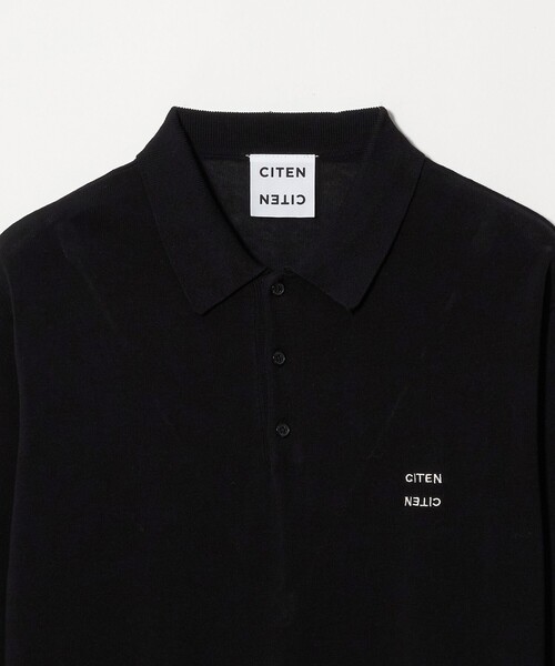 CITEN（シテン）の「＜CITEN＞ハイゲージニットポロシャツ（ポロシャツ・メンズ・ブラック/ライトグレー・M/L）」の7枚目の写真