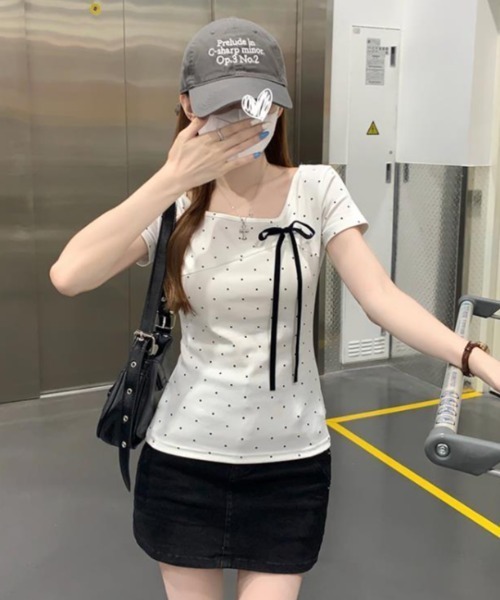 semplice(センプリチェ)の「Tシャツ【韓国ファッション】(Tシャツ/カットソー・レディース・ホワイト・M/L/S)」の6枚目の写真