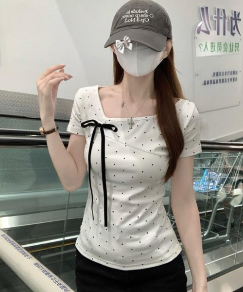 semplice(センプリチェ)の「Tシャツ【韓国ファッション】(Tシャツ/カットソー・レディース・ホワイト・M/L/S)」の5枚目の写真