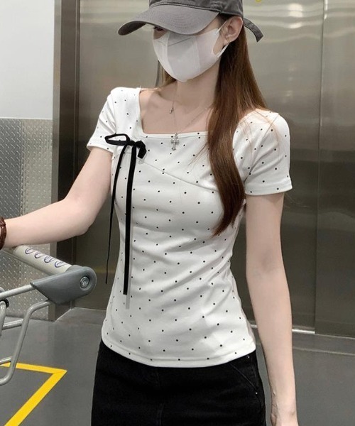 semplice(センプリチェ)の「Tシャツ【韓国ファッション】(Tシャツ/カットソー・レディース・ホワイト・M/L/S)」の8枚目の写真