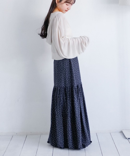 umm.clair(ウムクレール)の「Chiffon Balloon Skirt(スカート・レディース・ブラック/ホワイト・FREE)」の5枚目の写真
