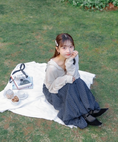umm.clair(ウムクレール)の「Chiffon Balloon Skirt(スカート・レディース・ブラック/ホワイト・FREE)」の6枚目の写真