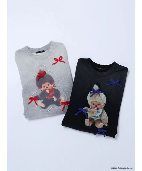 EMODA（エモダ）の「【Monchhichi×EMODA】フォトプリントオーバースウェット（スウェット・レディース・グレー/ブラック・FREE）」の5枚目の写真