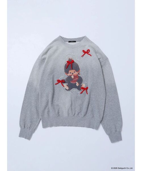 EMODA（エモダ）の「【Monchhichi×EMODA】フォトプリントオーバースウェット（スウェット・レディース・グレー/ブラック・FREE）」の6枚目の写真