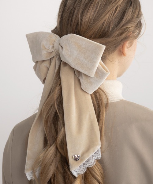 idem(イデム)の「big ribbon barrette / ビッグリボンバレッタ(バレッタ/ヘアクリップ・レディース・アイボリー/その他/ブラック・FREE)」の2枚目の写真