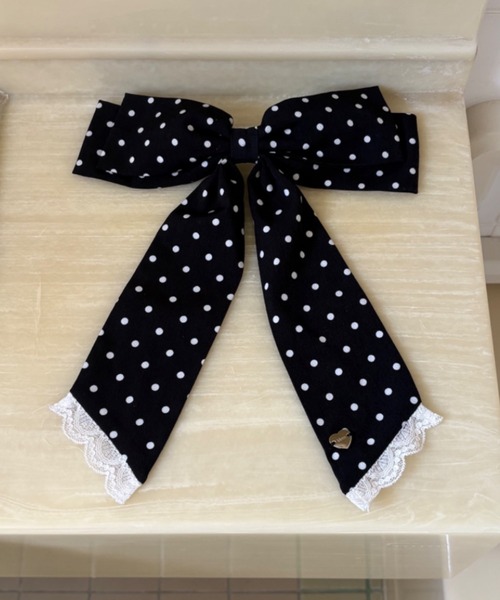 idem(イデム)の「big ribbon barrette / ビッグリボンバレッタ(バレッタ/ヘアクリップ・レディース・アイボリー/その他/ブラック・FREE)」の3枚目の写真