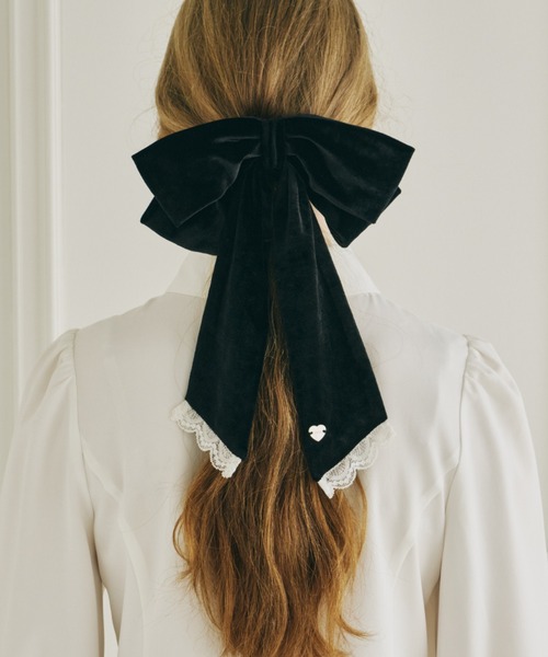 idem(イデム)の「big ribbon barrette / ビッグリボンバレッタ(バレッタ/ヘアクリップ・レディース・アイボリー/その他/ブラック・FREE)」の5枚目の写真