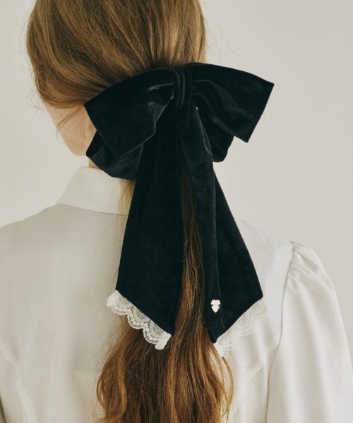 idem(イデム)の「big ribbon barrette / ビッグリボンバレッタ(バレッタ/ヘアクリップ・レディース・アイボリー/その他/ブラック・FREE)」の6枚目の写真