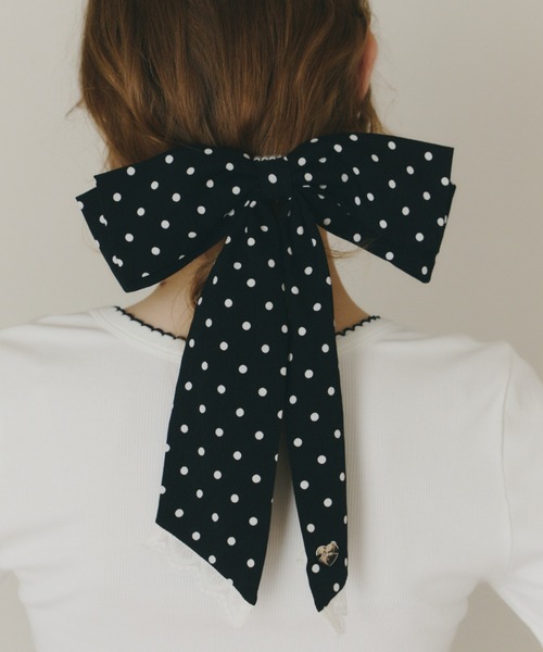 idem(イデム)の「big ribbon barrette / ビッグリボンバレッタ(バレッタ/ヘアクリップ・レディース・アイボリー/その他/ブラック・FREE)」の14枚目の写真