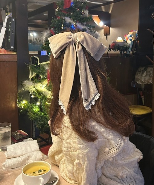 idem(イデム)の「big ribbon barrette / ビッグリボンバレッタ(バレッタ/ヘアクリップ・レディース・アイボリー/その他/ブラック・FREE)」の22枚目の写真