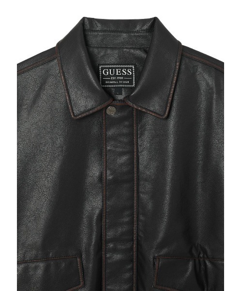Guess（ゲス）の「【ヒョンジン 着用】 MEN'S FAUX LEATHER JACKET レザージャケット（その他アウター・メンズ・ブラック・MEDIUM/X-LARGE/LARGE）」の2枚目の写真
