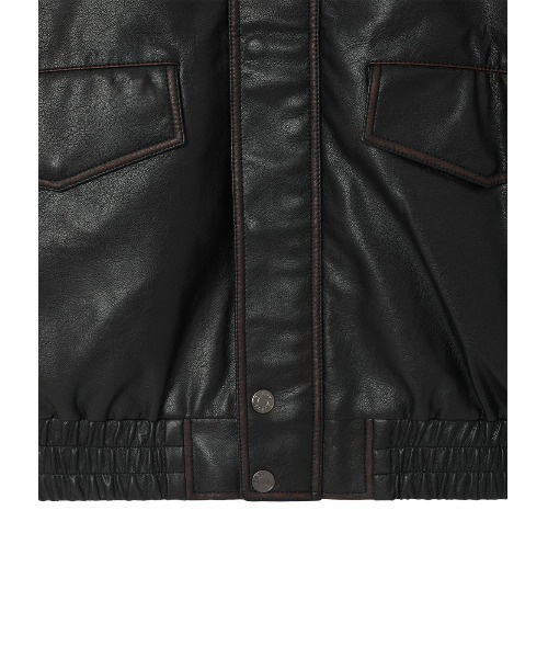 Guess（ゲス）の「【ヒョンジン 着用】 MEN'S FAUX LEATHER JACKET レザージャケット（その他アウター・メンズ・ブラック・MEDIUM/X-LARGE/LARGE）」の4枚目の写真