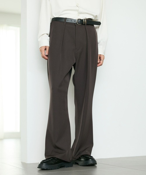 RAGEBLUE(レイジブルー)の「RIVET SEMI FLARE PANTS/リベットセミフレアパンツ【セットアップ対応】(デニムパンツ・メンズ・ブラック/ブラウン・MEDIUM/LARGE)」の1枚目の写真