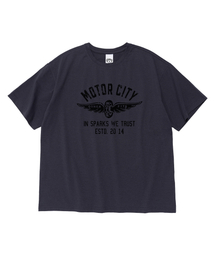 ヴィンテージモーターシティグラフィックドライフィット半袖Tシャツ(チャコール)