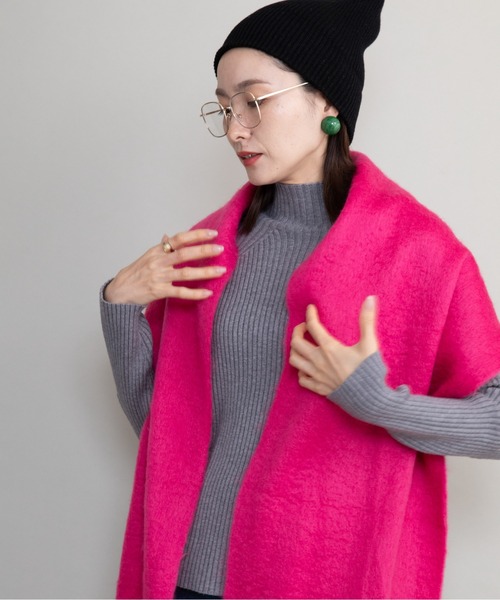 lodie(ロディ)の「【全10色展開】ハイネックリブニット(ニット/セーター・レディース・ピンク/ブラック/ブルー/レッド/イエロー/ネイビー/グリーン/アイボリー/オレンジ/グレー・FREE)」の3枚目の写真