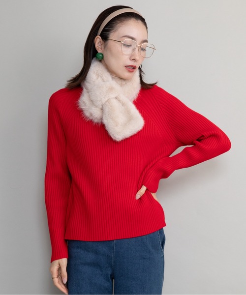 lodie(ロディ)の「【全10色展開】ハイネックリブニット(ニット/セーター・レディース・ピンク/ブラック/ブルー/レッド/イエロー/ネイビー/グリーン/アイボリー/オレンジ/グレー・FREE)」の9枚目の写真