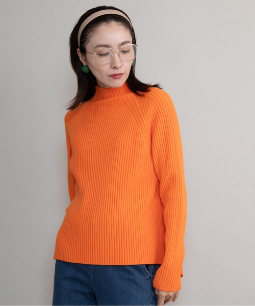 lodie(ロディ)の「【全10色展開】ハイネックリブニット(ニット/セーター・レディース・ピンク/ブラック/ブルー/レッド/イエロー/ネイビー/グリーン/アイボリー/オレンジ/グレー・FREE)」の10枚目の写真