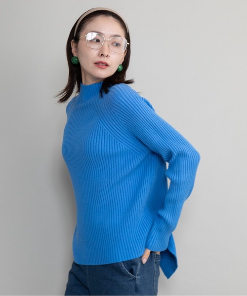 lodie(ロディ)の「【全10色展開】ハイネックリブニット(ニット/セーター・レディース・ピンク/ブラック/ブルー/レッド/イエロー/ネイビー/グリーン/アイボリー/オレンジ/グレー・FREE)」の6枚目の写真