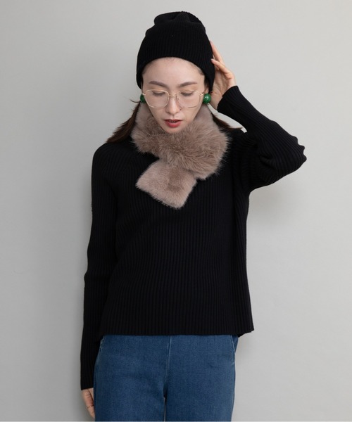 lodie(ロディ)の「【全10色展開】ハイネックリブニット(ニット/セーター・レディース・ピンク/ブラック/ブルー/レッド/イエロー/ネイビー/グリーン/アイボリー/オレンジ/グレー・FREE)」の1枚目の写真