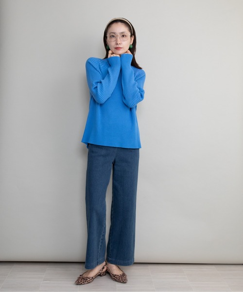 lodie(ロディ)の「【全10色展開】ハイネックリブニット(ニット/セーター・レディース・ピンク/ブラック/ブルー/レッド/イエロー/ネイビー/グリーン/アイボリー/オレンジ/グレー・FREE)」の15枚目の写真