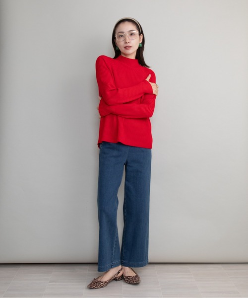 lodie(ロディ)の「【全10色展開】ハイネックリブニット(ニット/セーター・レディース・ピンク/ブラック/ブルー/レッド/イエロー/ネイビー/グリーン/アイボリー/オレンジ/グレー・FREE)」の18枚目の写真