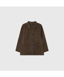ヴィーガンレザーシャーリングジャケット_ブラウン / VEGAN LEATHER SHIRRING JACKET_BROWN