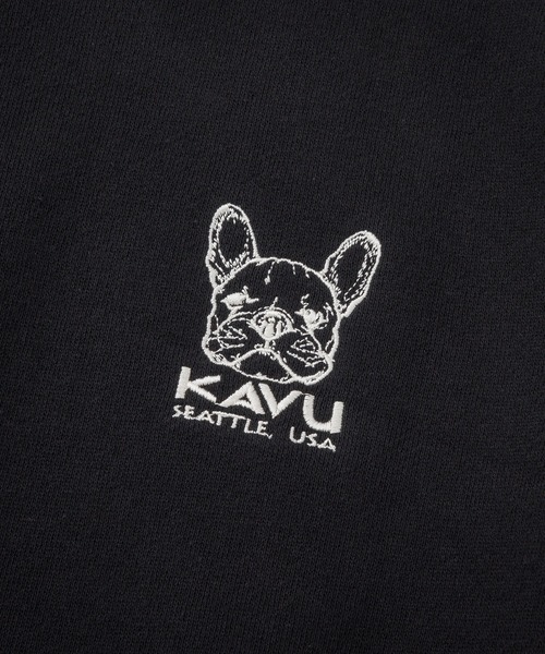 KAVU(カブー)の「KAVU/カブー OP Sweat Dog/ワンポイントスウェットドッグ(スウェット・メンズ・ベージュ/ライトグレー/ブラック・MEDIUM/LARGE/SMALL)」の5枚目の写真